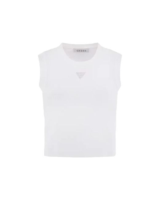 Guess White Weißes Tanktop Mini Triangle