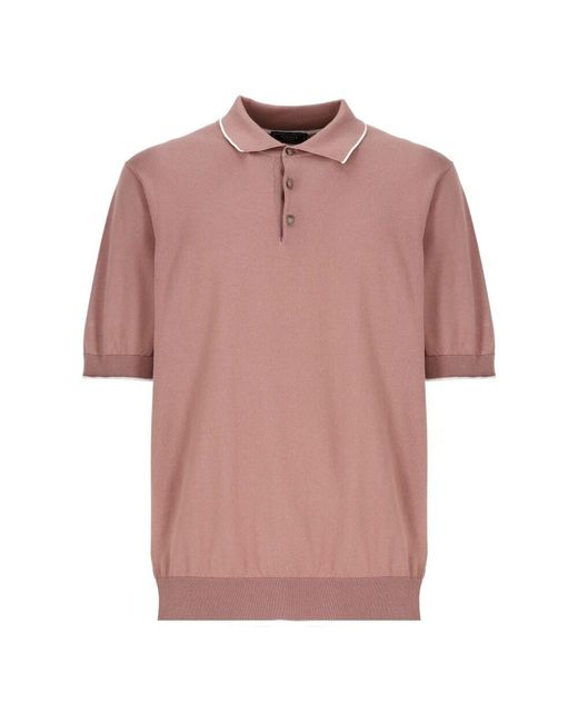 Peserico Rosa Baumwoll-Poloshirt Mit Kragen in Pink für Herren