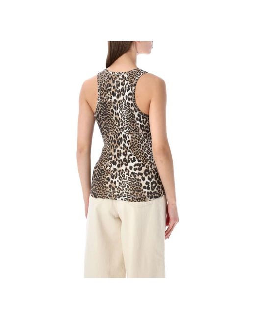 Ganni Natural Sleeveless Tops