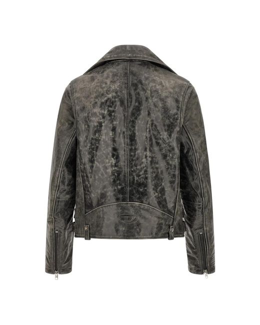 DIESEL L-Eon-Cjcm Biker Jacket in het Gray voor heren