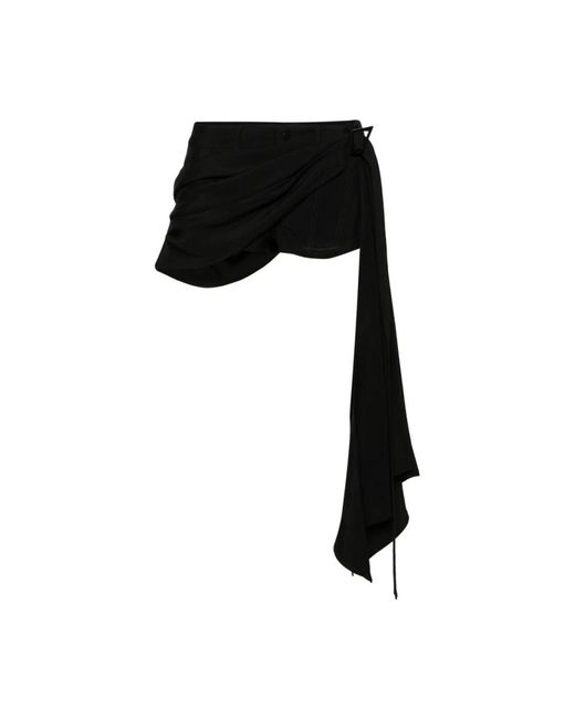 Nero lana misto sciarpa dettaglio cintura di Mugler in Black