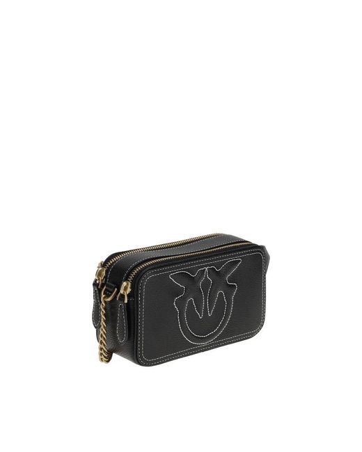 Pinko Black Love Birds Shoulder Bag