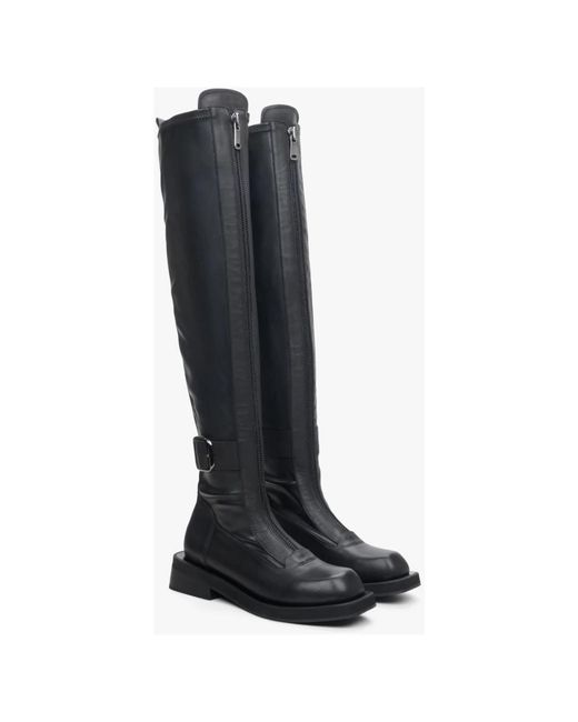 ESTRO Black Over-Knee Boots