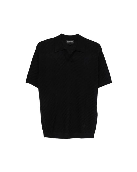 Emporio Armani Black Polo Shirts for men