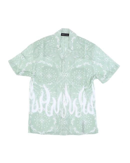 Vision Of Super Green Short Sleeve Shirts for men
