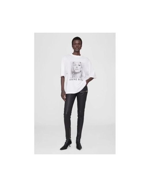 Anine Bing White Kate moss avi tee oversized t-shirt