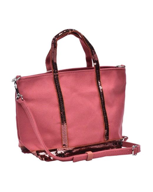 Vanessa Bruno Red Canvas-Handtasche Mit Reißverschluss