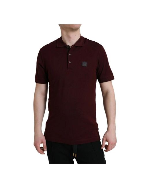 Dolce & Gabbana Red Polo Shirts for men