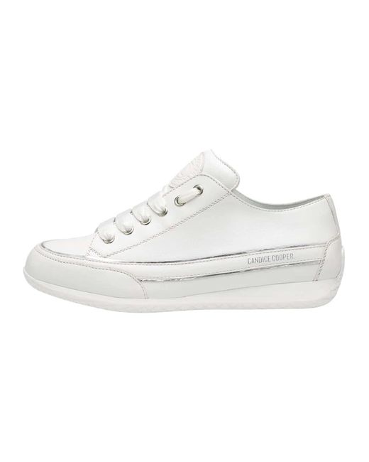 Sneakers in pelle con piping argento janis di Candice Cooper in White