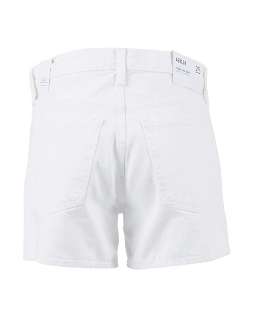 Agolde White Denim Shorts