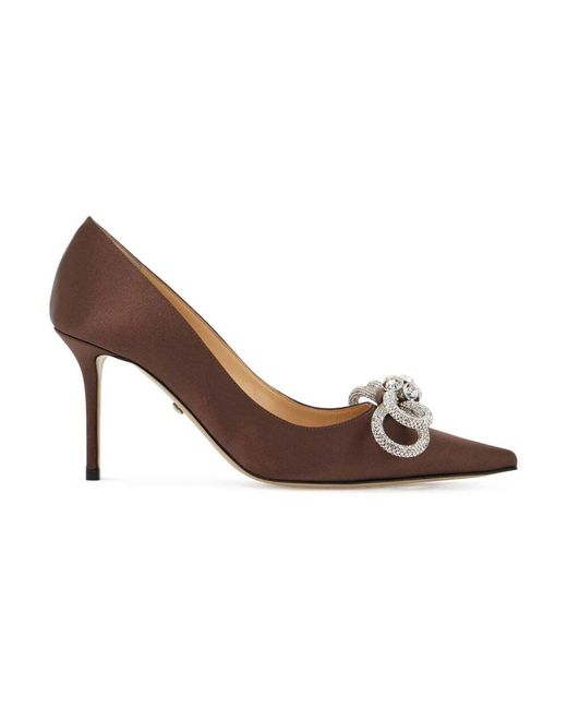 Mach & Mach Brown Kristallbesetzte doppelbogenpumps