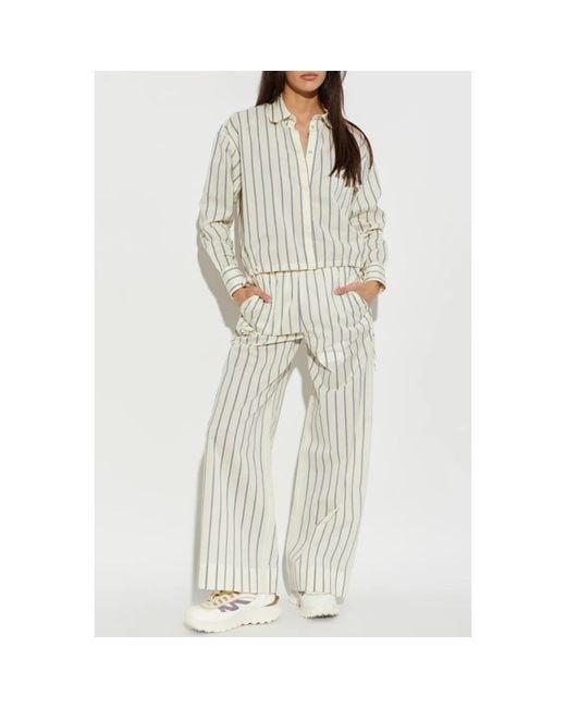 Moncler White Wide Trousers