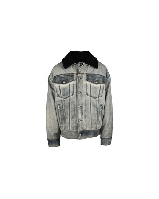 Balmain Denim Jacket in het Gray voor heren