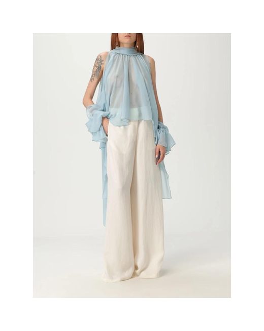 Blumarine Natural Wide Trousers