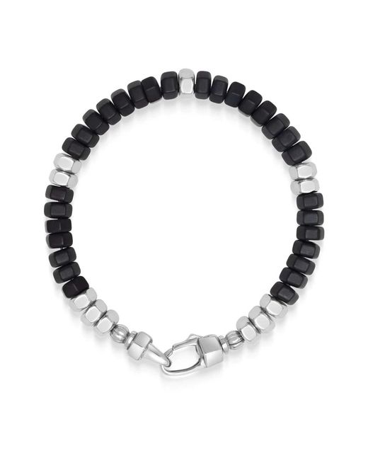Nialaya #39;S Hexagon Beaded Bracelet With Onyx And in Black für Herren