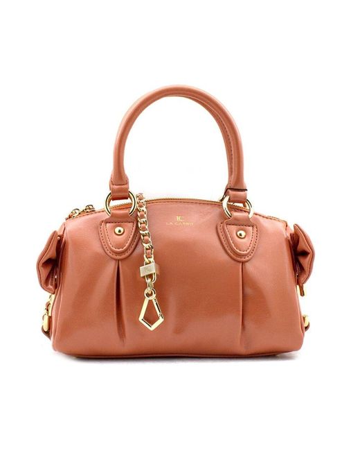La Carrie Brown Korall Mini Bauletto Handtasche