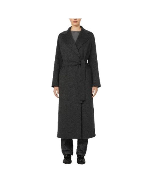 Max Mara Belted Coats in het Black