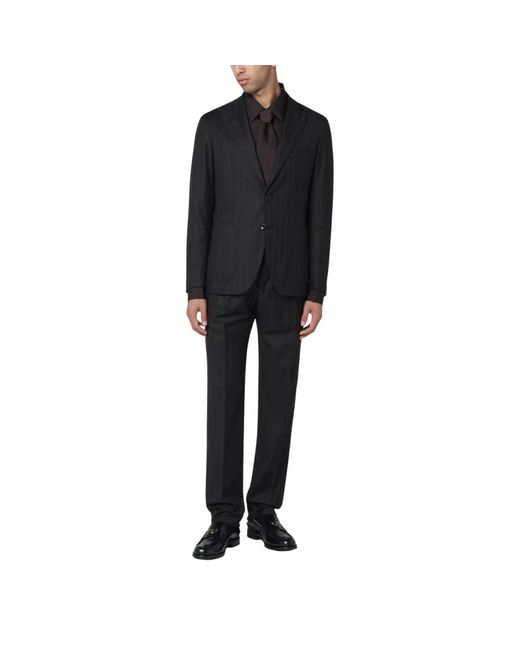 Tagliatore Black Single Breasted Suits for men