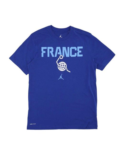 Nike Frankreich Basketball Tee 2024 in Blue für Herren