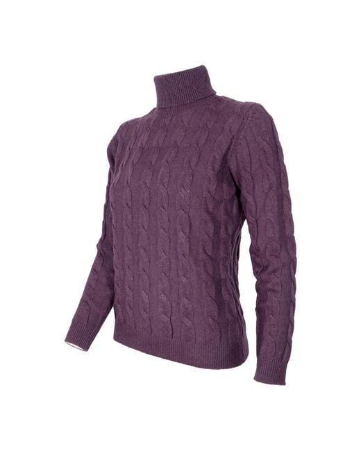 Cashmere Company Purple Turtlenecks