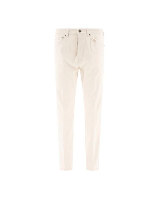 Lardini Weiße Hose Regular Fit Raffiniertes Design in Natural für Herren