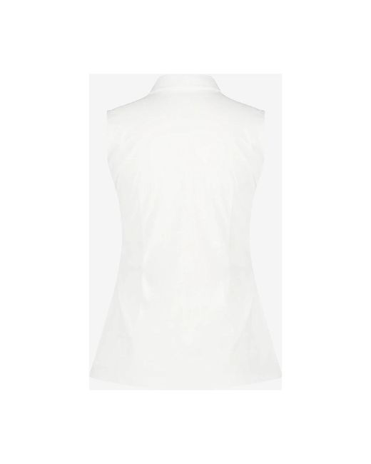 Jane Lushka White Ärmellose jersey-bluse | weiß