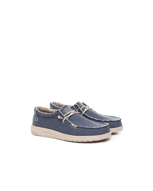 HeyDude Blue Laced Shoes for men