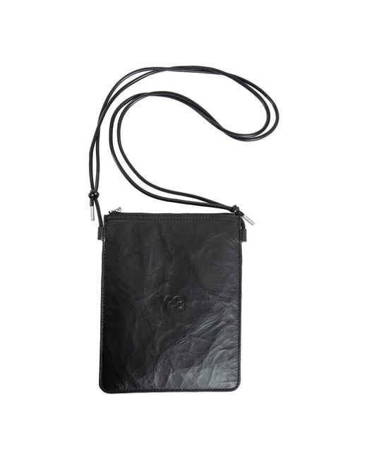 Y-3 Black Schwarze Crossbody-Tasche Mit Logo-Prägung