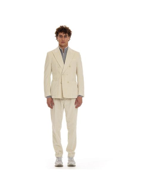 Eleventy Natural Double Breasted Suits for men