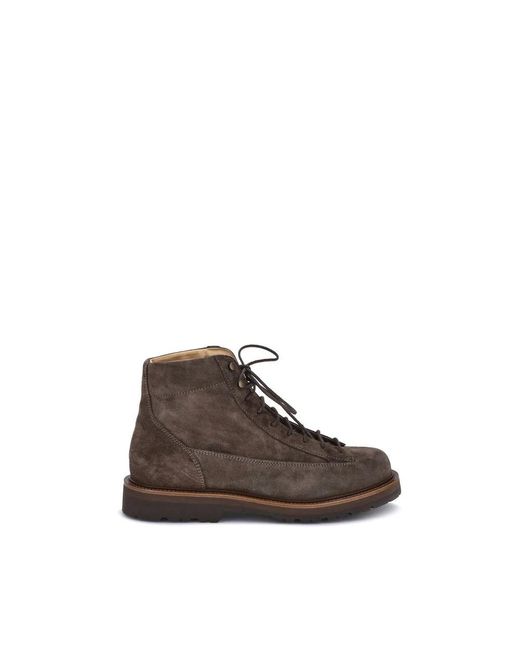 Lace-Up Boots di Brunello Cucinelli in Brown da Uomo