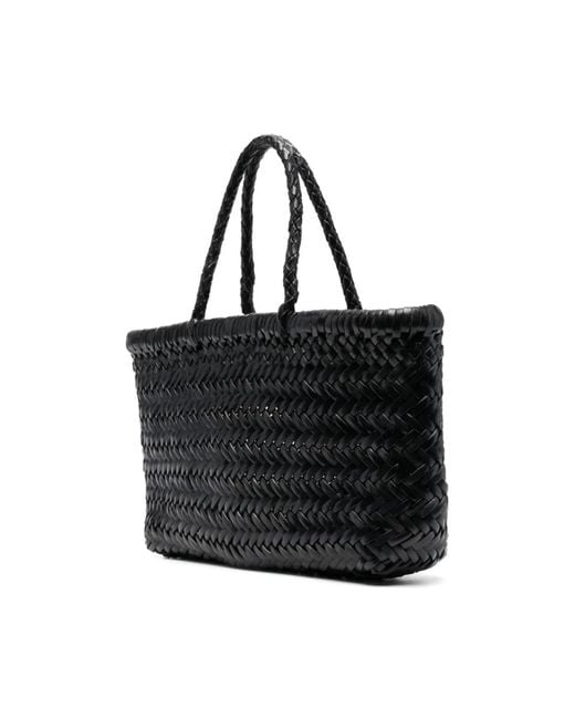 Dragon Diffusion Gevlochten Leren Tote Tas in het Black