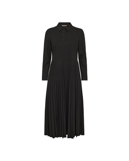 Mos Mosh Kleedjes ,Zwart ,Katoen Mmmaike Pleat Dress in het Black