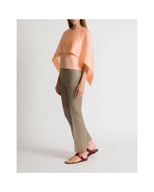 Alberta Ferretti Natural Wide Trousers