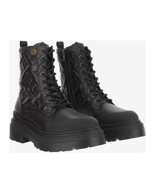Pinko Black Lace-Up Boots