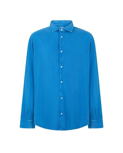 Fedeli Blue Casual Shirts for men