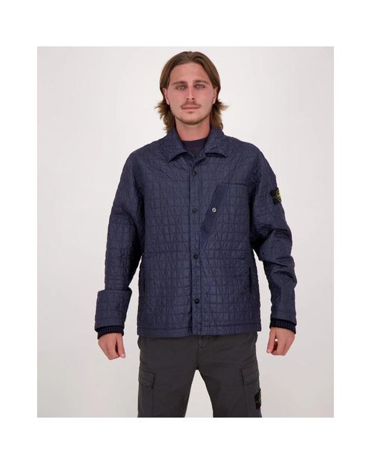 Stone Island Blue Light Jackets for men
