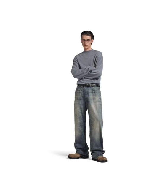 Balenciaga Gray Wide Jeans for men