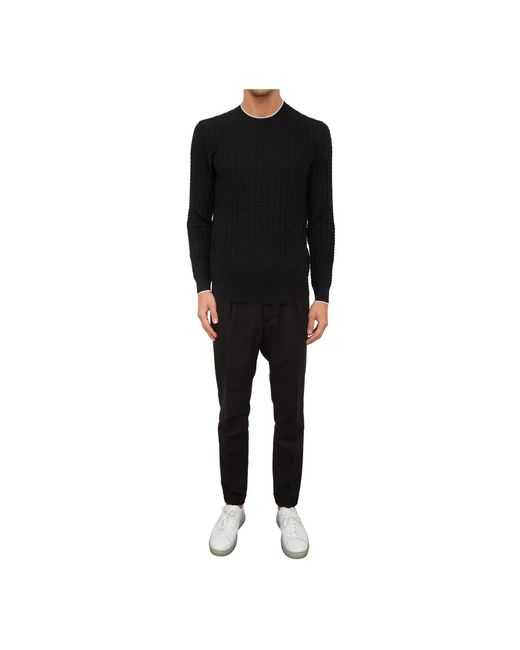 Paolo Pecora Black Round-Neck Knitwear for men