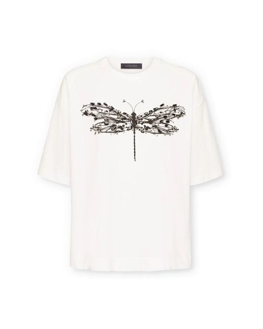 Elena Miro White Libellen-T-Shirt