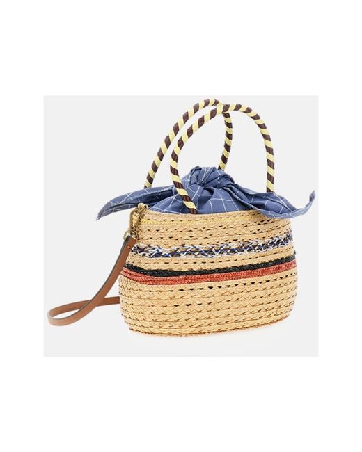 Exquisite J Blue Raffia Bag