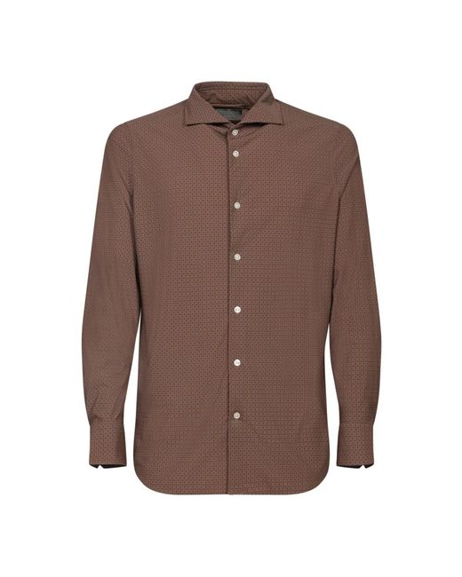 Dell'Oglio Brown Casual Shirts for men