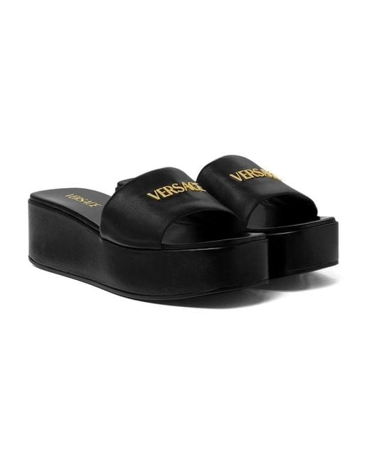 Versace Platform Slide Sandalen in het Black