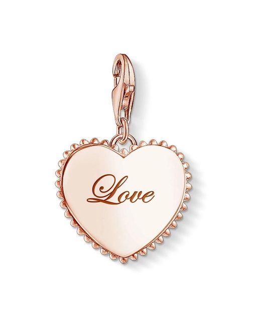 Ciondolo charm cuore prova d'amore di Thomas Sabo in Pink da Uomo