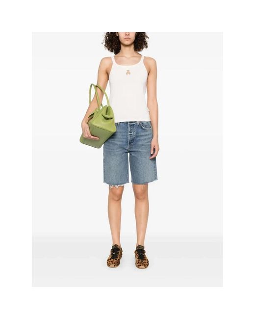 Agolde Blue Denim Shorts