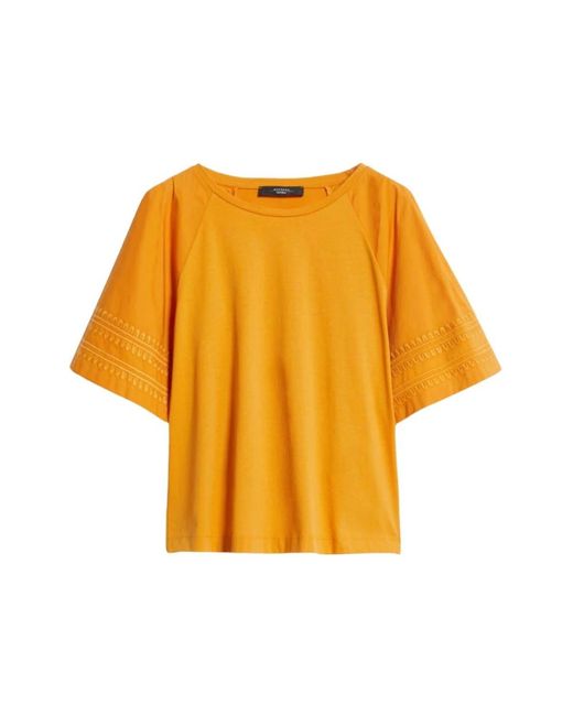 T-shirt in jersey di cotone di Weekend by Maxmara in Yellow