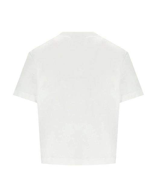 DSquared² Tops ,Wit ,Katoen Boxy Fit Hart Wit T-Shirt in het White