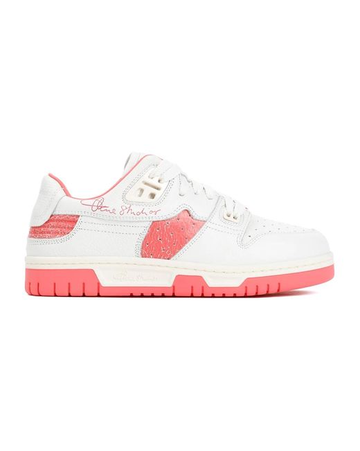 Low top leather sneakers di Acne in Pink