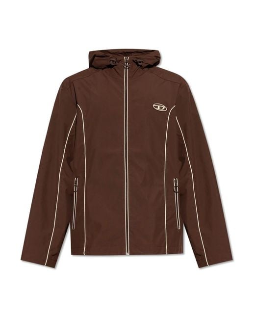DIESEL Brown Light Jackets for men