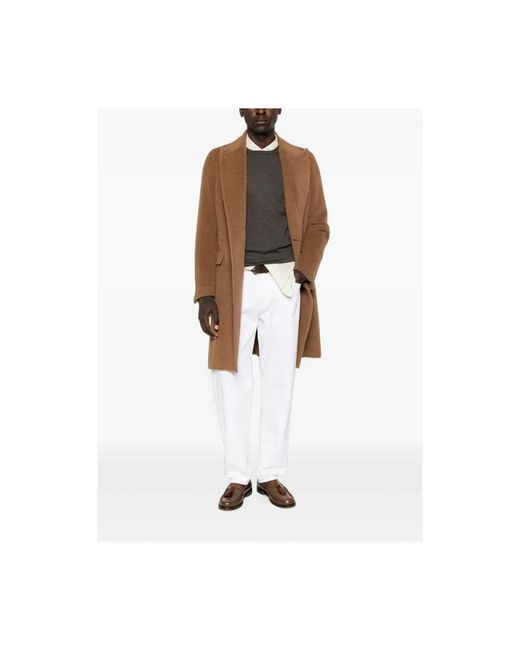 Canali Brown Double-Breasted Coats for men