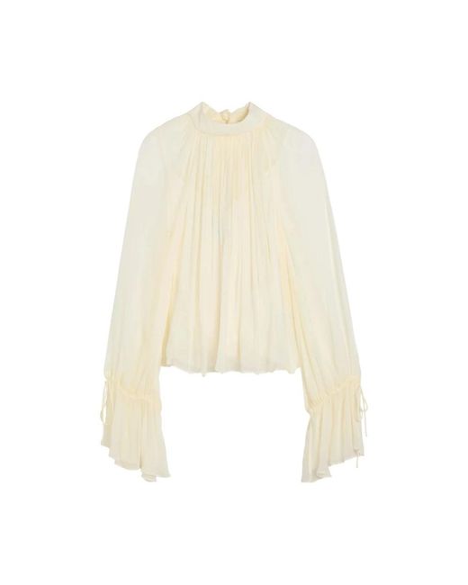 Staud Overhemden ,Polyester Roux Top in het White